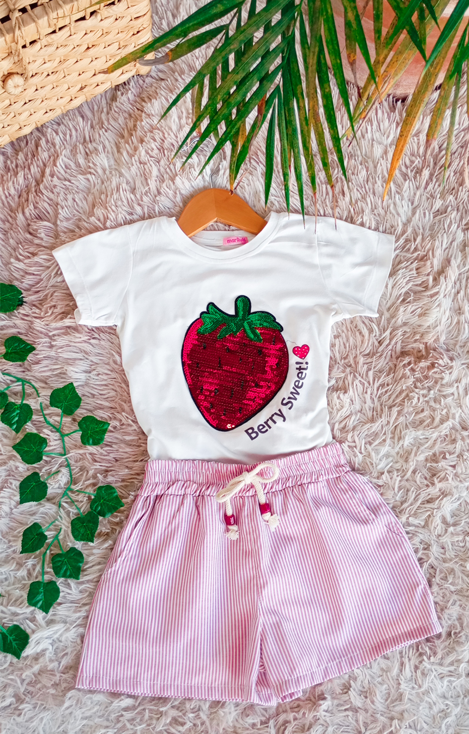 Conjunto Infantil Morango Feminino - Imagem 2