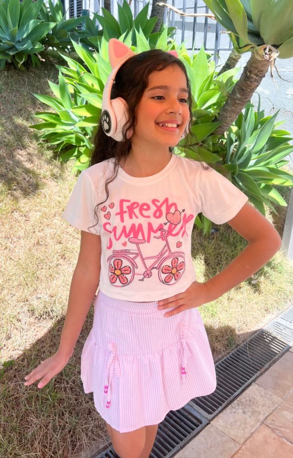Conjunto Debora - Conjunto Infantil Saia com Short  Feminino