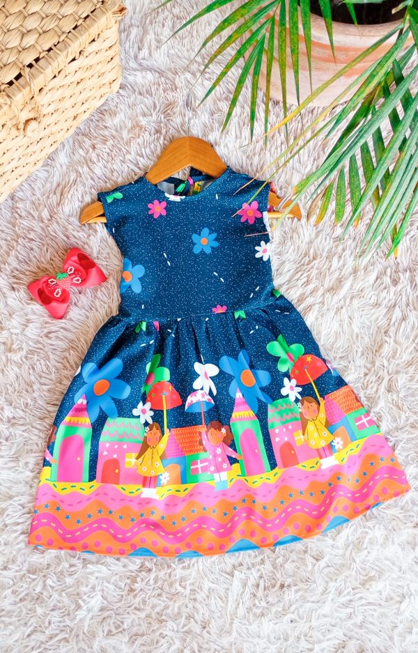 Vestido Infantil Camponsa com Estampa Divertida
