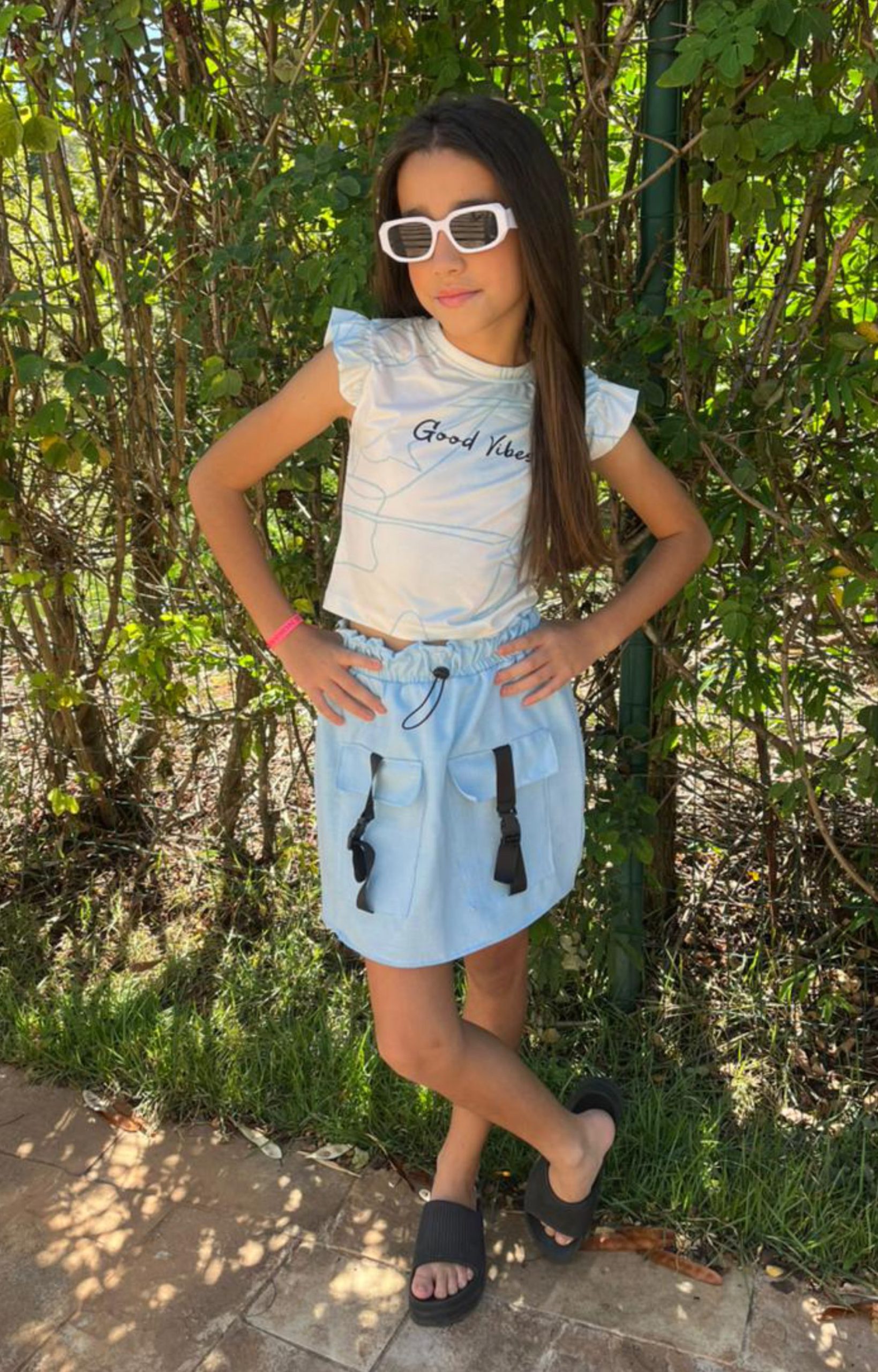 Conjunto Lili Azul- Conjunto Infantil Feminino