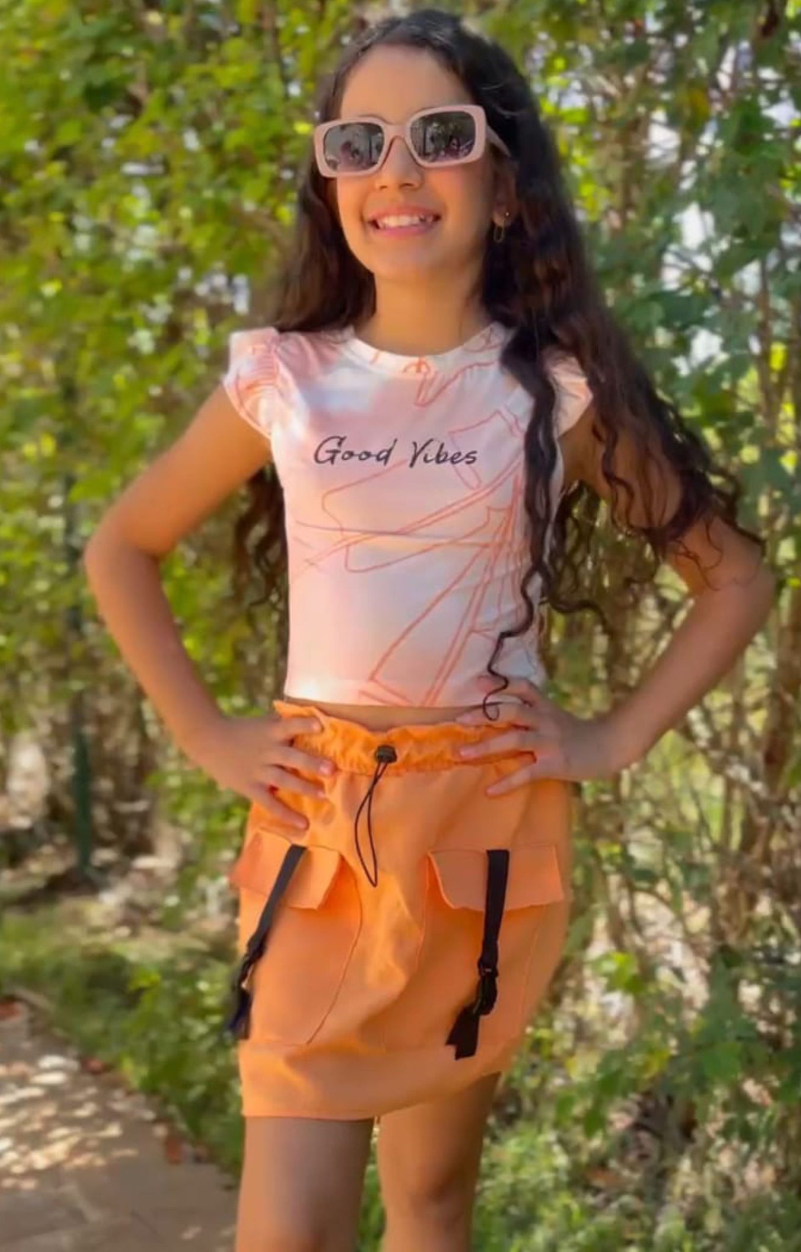 Conjunto Lili Laranja- Conjunto Infantil Feminino