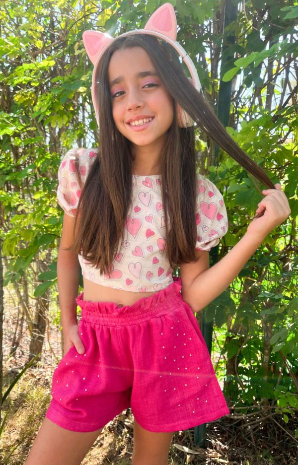 Conjunto Infantil Feminino Coração Luxo