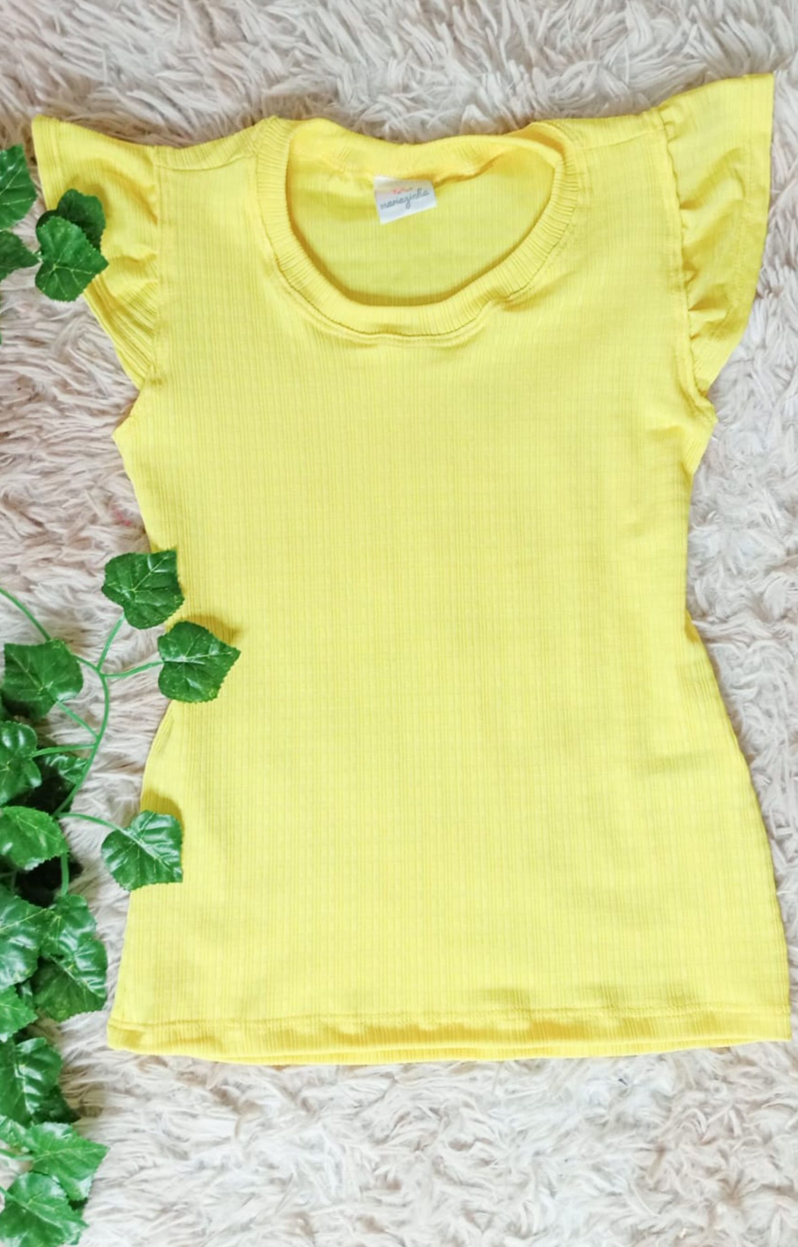 BLUSA INFANTIL - Malha Canelada Amerela