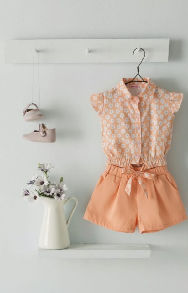 Conjunto Infantil Margarida Laranja