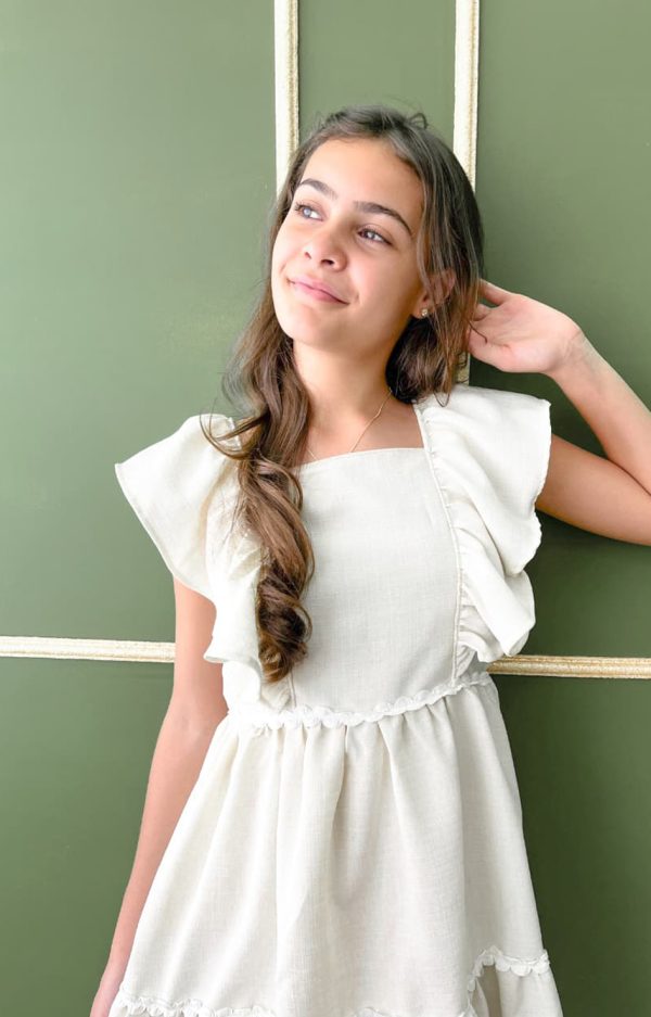 Alternative view of Vestido Infantil Off White Estrela