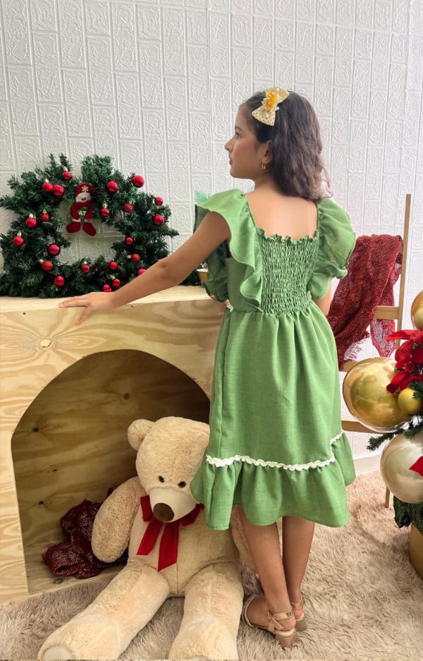 Alternative view of Vestido Infantil Verde Estrela