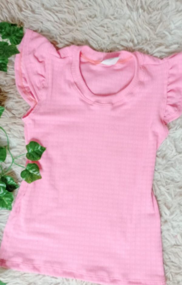 Alternative view of BLUSA INFANTIL - Malha Canelada Rosa