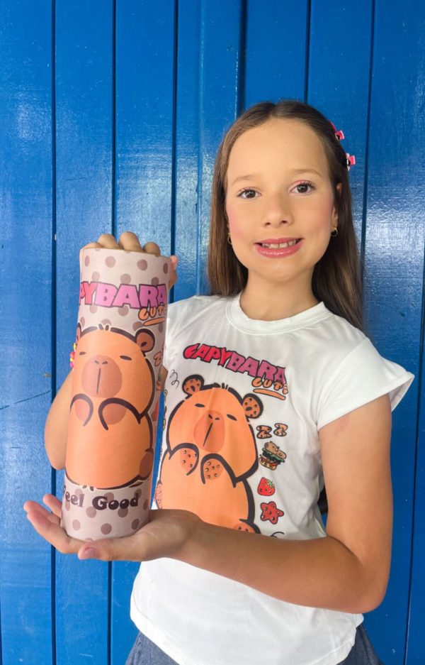 Alternative view of Tubo Mágico - Blusa de Malha Infantil Feminina Estampada Capivara +Tubo Lata